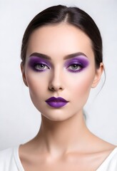 Studio close up of purple cosmetics.