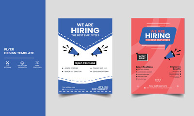 Job Hiring Find Flyer Design Template, We are hiring