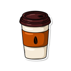 Coffee drink in cup illustration