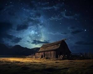 Starry night sky with visible Milky Way, suitable for highlighting astronomy or nightthemed content