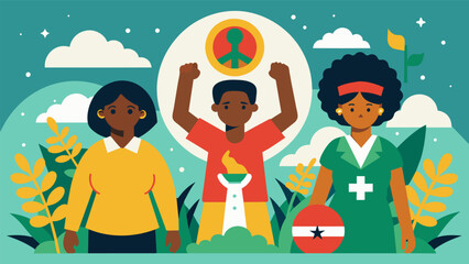 Healing and Progress A serene and serene illustration of the healing and progress of the African American community symbolizing the importance of. Vector illustration
