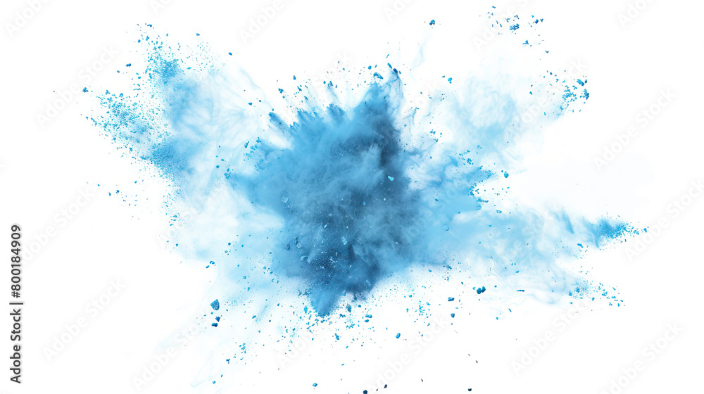 Canvas Prints Explosion of  blue paint on a white background
