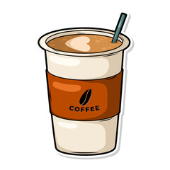 Coffee drink in cup illustration