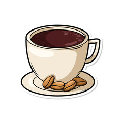Coffee drink in cup illustration