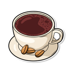 Coffee drink in cup illustration