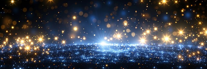 Obraz premium Blue circuit board with illuminated lights and yellow dots for enhanced visual appeal