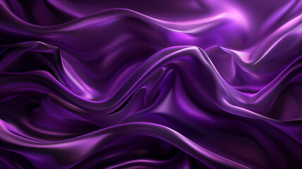 Fototapeta premium Deep Purple Silky Wave Background, Abstract Fluid Motion