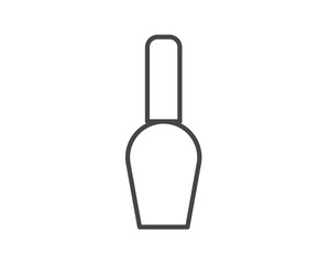 Linear vector graphic icons of beauty in the form of nail polish for manicure and pedicure.