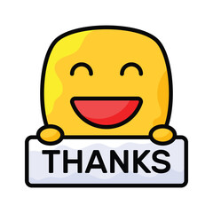 Grab this carefully crafted icon of thanks emoji, ready for premium use