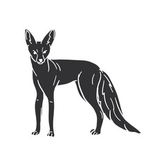 Desert Fox Icon Silhouette Illustration. Animals Vector Graphic Pictogram Symbol Clip Art. Doodle Sketch Black Sign.