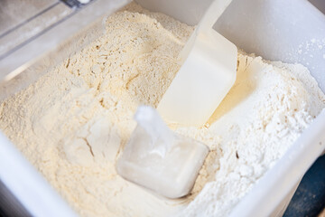 Commercial scale baking flour