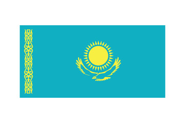 flag of Kazakhstan, Kazakh flag in 1 to 2 proportion, vector illustration on a white background