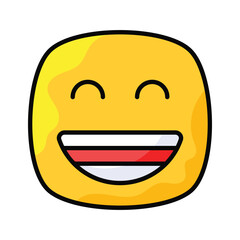 Enthusiastic emoji icon, happy face vector design