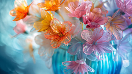 Fototapeta premium Crystal Blooms: A Close-Up Artistic View