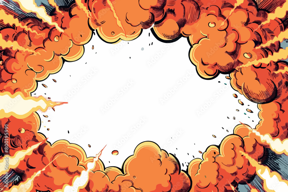 Poster comic blank speech bubble with copy space over color background design. empty template in explosion 