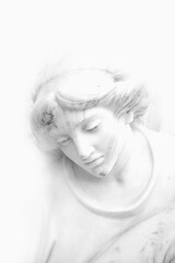 Fototapeta premium Wonderful angel against white background. Vertical image.