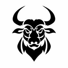 illustration vector graphics of tribal art design abstract bull head tattoo