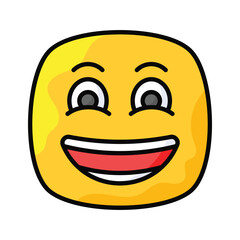 Enthusiastic emoji icon, happy face vector design