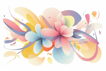 vintage Background abstract flower with colorful blots. Vector design