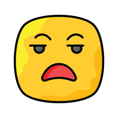 Irritated emoji vector design, ready to use and download premium vector