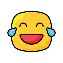 An edible icon of laughing emoji, easy to use and download