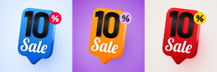 10 percent Off. Discount creative composition. Mega Sale.