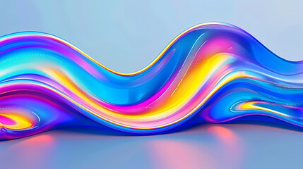Colorful Abstract Liquid Wave on Blue Gradient Background