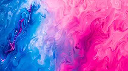 Vibrant Swirls of Pink and Blue in Abstract Artwork