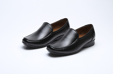 leather loafers shoes isolated on white background