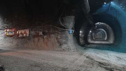 excavation and boring works in underground metro tunnel construction 