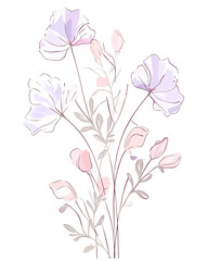 Sweet pea, Hand drawn wedding card