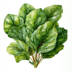 Fototapeta premium Watercolor Colorful Spinach Illustration, Generative Ai
