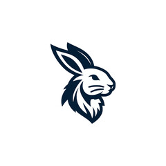 simple rabbit gaming logo vector illustration template design