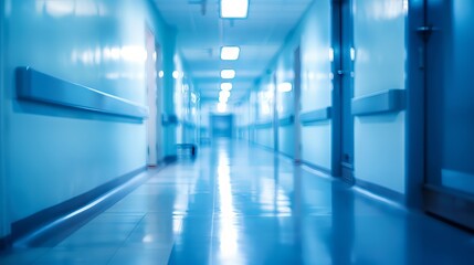 Abstract Blurred Technology Space Background in Modern Business Corridor
