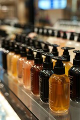 Efficient production line for bottled cosmetics in a contemporary factory environment