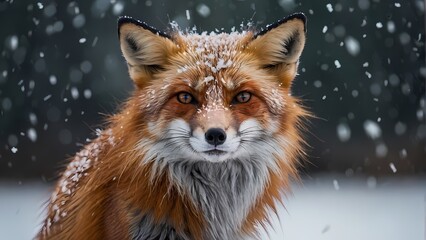 red fox in snow