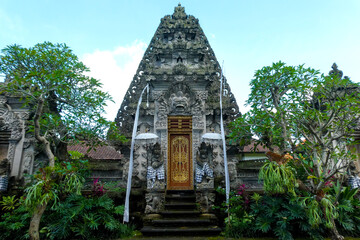 Bali temple entrance surrounded with greenery