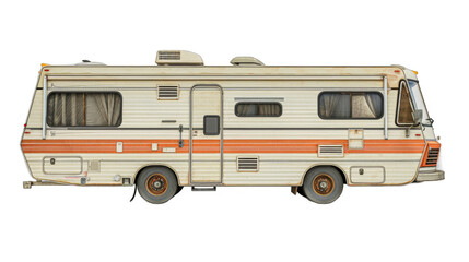 Vintage RV isolated on transparent background