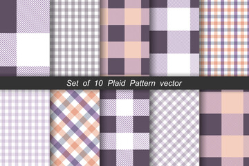 Set of seamless patterns plaid. Geometric pattern background. Square seamless pattern abstract