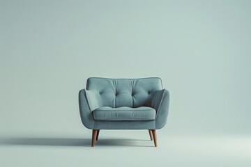 An armchair sofa stands out against a clean white background