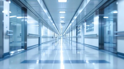 Abstract Blurred Technology Space Background in Modern Business Corridor