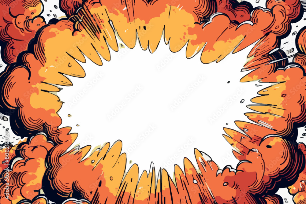 Poster comic blank speech bubble with copy space over color background design. empty template in explosion 
