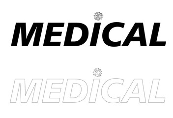 Medical lab logo concept, logotype template, medical logo drawing mockup vector illustration