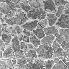 Stone texture made of different stones. Pencil sketch drawing illustration