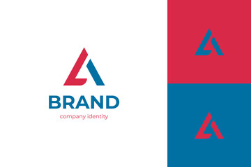 Triangle letter LA logo identity design for company initial, brand initials vector logo symbol