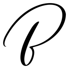 Vector calligraphy hand drawn letter B logo. Script font icon. Handwritten brush style