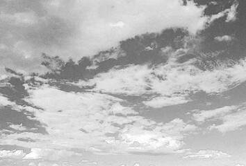 Dark blue summer sky background. Hand drawn pencil sketch illustration