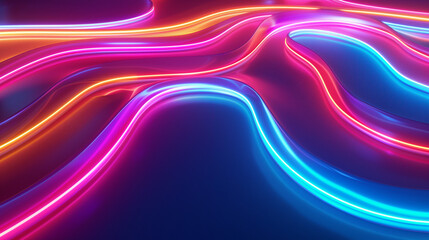 Naklejka premium A digital abstract landscape, futuristic neon background