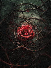 thorny briar rose illustration - generative ai