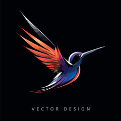 Fototapeta premium colibri minimalist elegant vector design isolated illustration